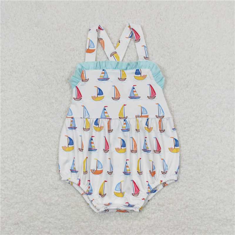 Baby Girls Sailboat Sibling Brother Rompers Clothes Sets