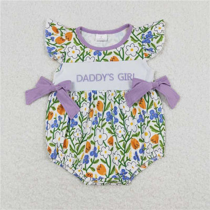 Baby Girls Daddy's Girl Purple Flowers Sister Sibling Clothes Sets