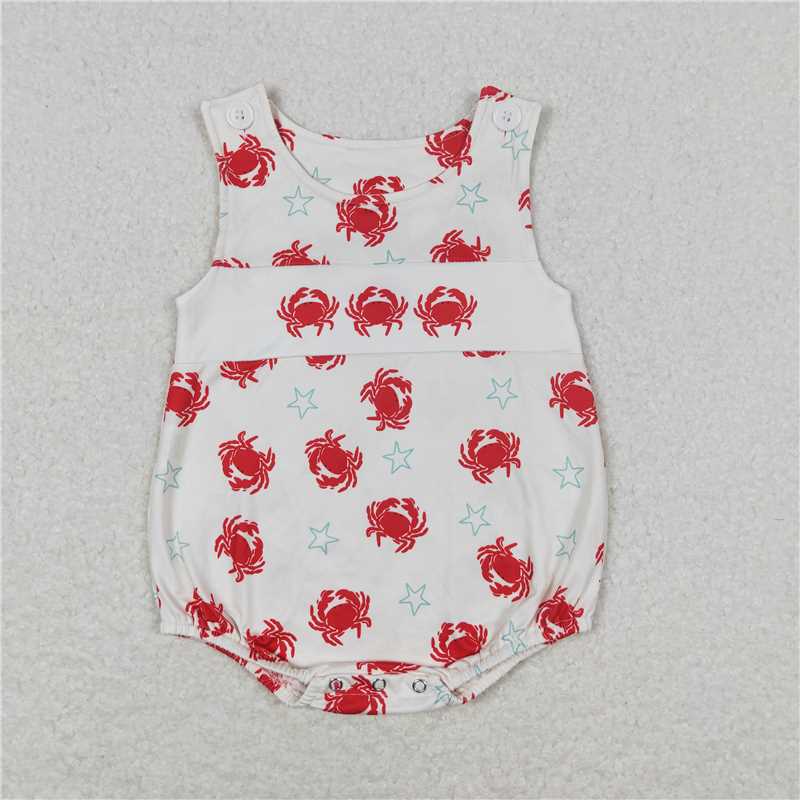 Baby Girls Boys Crabs Sibling Ruffle Shorts Rompers Clothes Sets