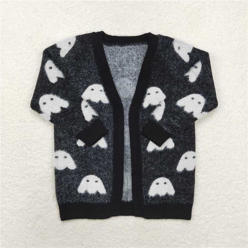 Baby Girls Sibling Halloween ghost cardigan long-sleeved sweaters