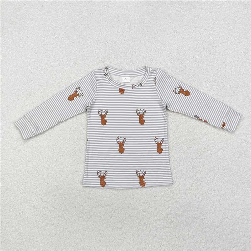 BT0854 Baby Boys Deers Hunting Long Sleeve Tee Shirts Tops