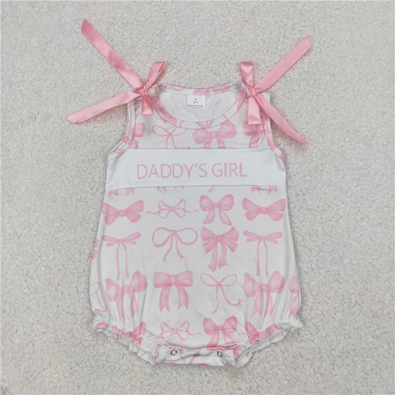 RTS SR2818 Baby Infant Girls 'Daddy's Girl' Rompers with Bow Detail Cute And Fashionable Baby Outfit for Little Girls