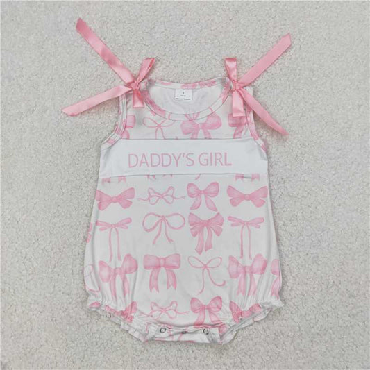 RTS SR2818 Baby Infant Girls 'Daddy's Girl' Rompers with Bow Detail Cute And Fashionable Baby Outfit for Little Girls
