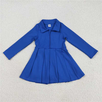 Sibling 8 Colors Baby Girls Long Sleeves Zipper Yoga Knee Length Dresses 8.7