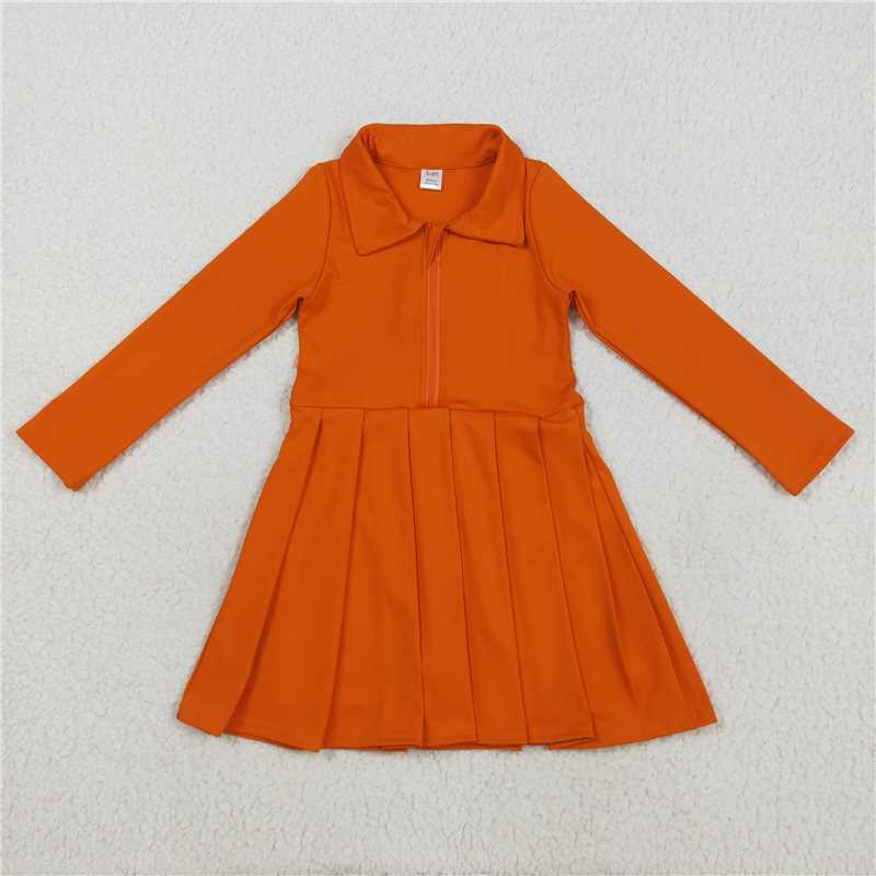 Sibling 8 Colors Baby Girls Long Sleeves Zipper Yoga Knee Length Dresses 8.7
