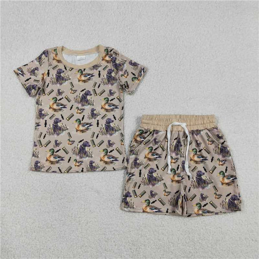RTS BSSO1727 Baby Boys Ducks Calls Dogs Top Pockets Shorts Hunting Clothes Sets