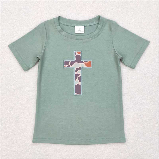 RTS BT0443 Baby Boys Top Baby Boys Easter Camo Cross Tee Shirts Tops