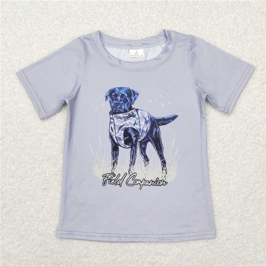 RTS BT0463 Baby Boys Top Baby Boys Dog Camo Hunting Summer Short Sleeve Tee Shirts Tops