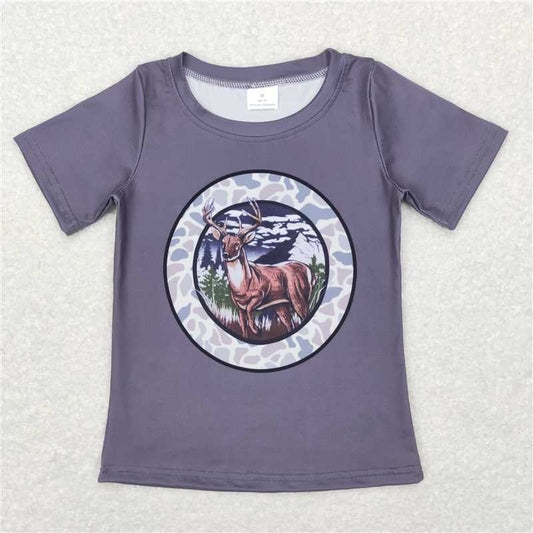 RTS BT0464 Baby Boys Top Baby Boys Deer Camo Hunting Summer Short Sleeve Tee Shirts Tops