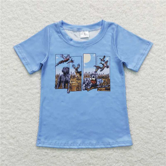 RTS BT0509 Baby Boys Top Baby Boys Hunting Dog Duck Deer Short Sleeve Tee Shirts Tops