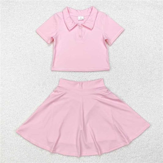 Sibling Baby Girls Buttons Shirt Skirt Active Wear Clothes Sets