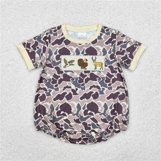 RTS SR1902 Baby Boys Romper Baby Infant Boys Camo Deer Hunting Short Sleeve Rompers