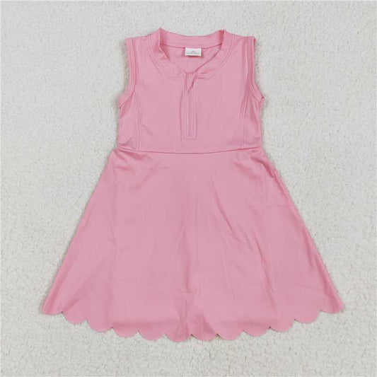 RTS GSD2087 Baby Girls Pink Zippered Yoga Skort Active Wear Knee-Length Dress Cute Toddler Outfit for Girls