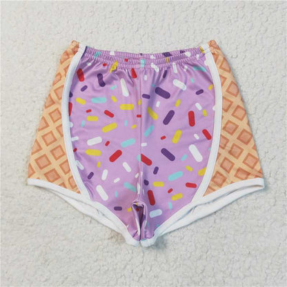 Sibling Baby Girls 3 Colors Ice-cream Drip Yoga Shorts Bottoms 6.25
