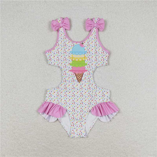 RTS S0178Baby Girls Summer Sleeveless Ruffle Top One Piece Swimsuit Popstick Design Preorder