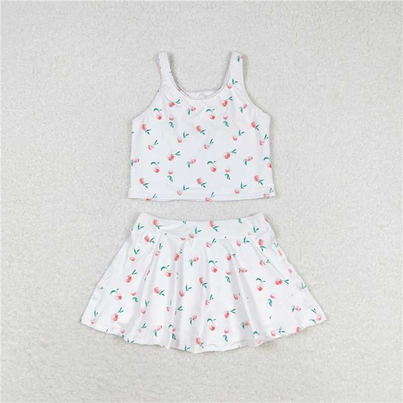 RTS NO MOQ Colorful sleeveless culottes suit Pink floral sleeveless culottes suit Blue flower white sleeveless culottes suit