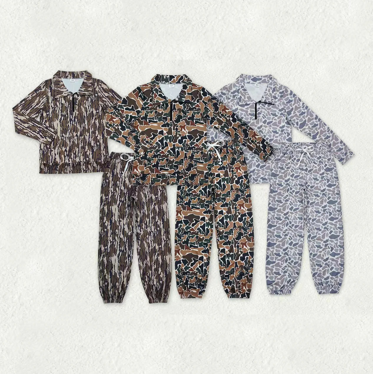 Sibling Adult Women Southern Camo Zipper Pullovers Yoga Active Pockets Jogger Clothes Sets C11.25