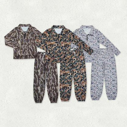 Sibling Adult Women Southern Camo Zipper Pullovers Yoga Active Pockets Jogger Clothes Sets C11.25