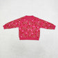 GT0665 Christmas crutch Stars pink long-sleeved sweater