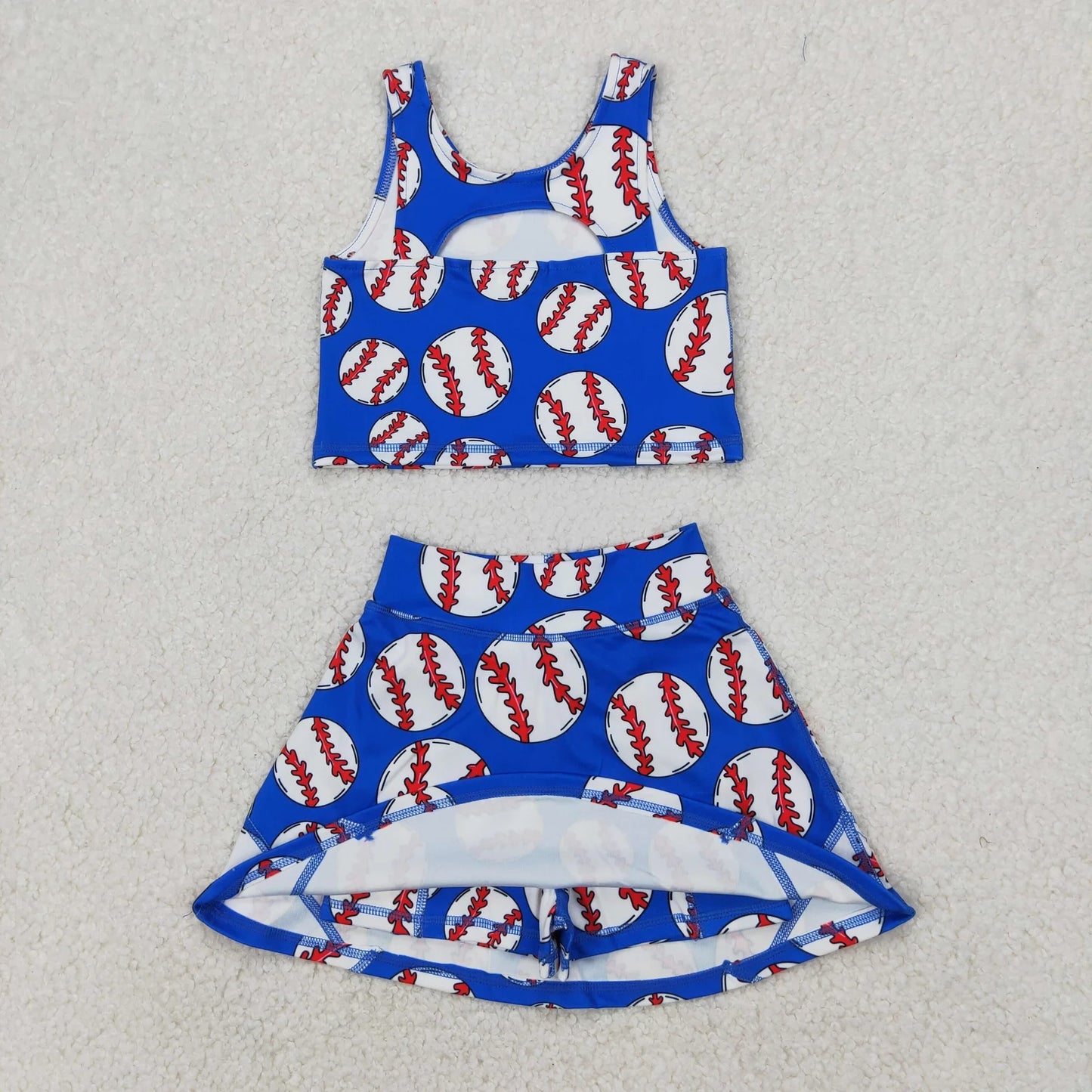 Sibling Baby Girls Football Baseball Cheer Yoga Active Wear Top Shorts Skirts Clothes Sets 4.29