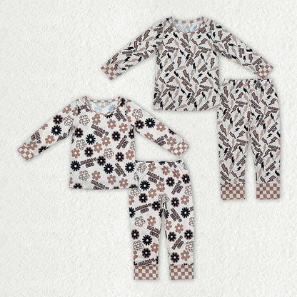 Sibling Baby Girls Boys Mama's Girl Boy Bamboo Pajamas Clothes Sets