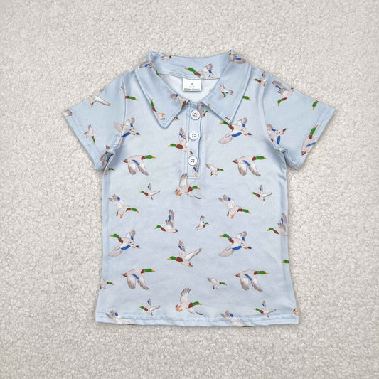 BT1210 Baby Boys Blue Short Sleeves Button Ducks Polo Shirts Top 4.18