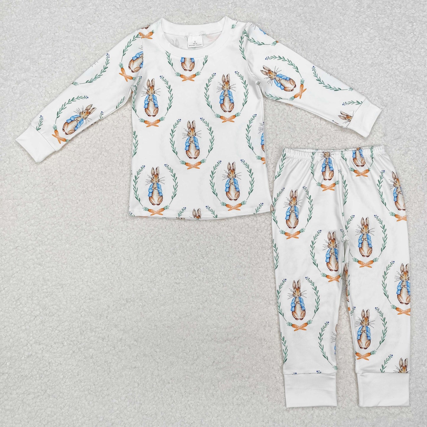 BLP1029 Baby Boys Easter Rabbits Shirt Pants Pajamas Clothes Set