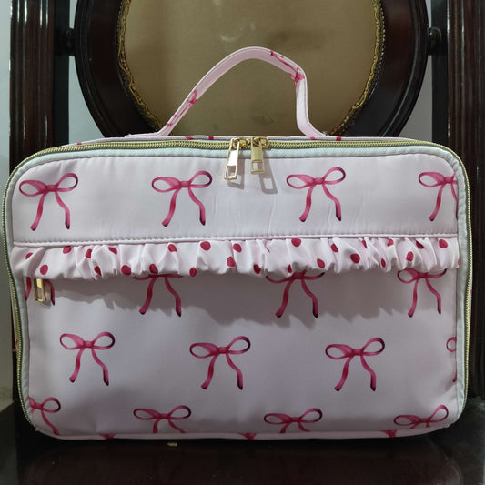 BA0234 Pink dinner box bag with bow design