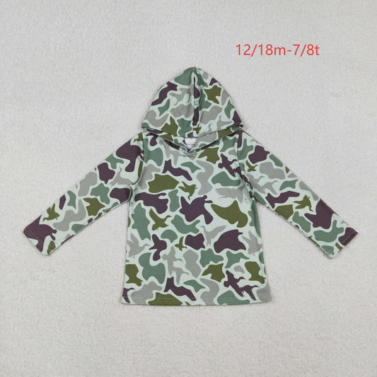 BT1374 Baby Boys Green Ducks Camo Western Hoodies Top C10.22