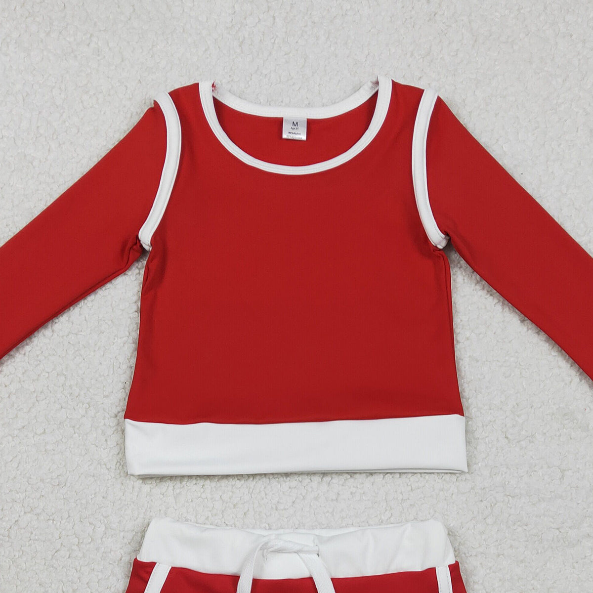 RTS GLD1482 Baby Girls Red Long Sleeve Top Skirts Shorts Yoga Active Clothes Sets
