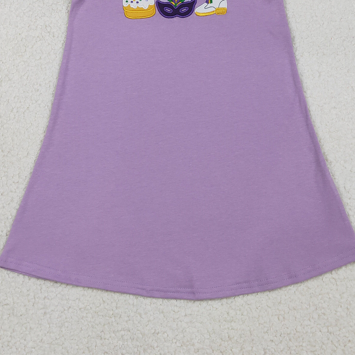 RTS GSD3022 Embroidery Anchor Masks Donuts Baby Girls Mardigras Knee length Dress