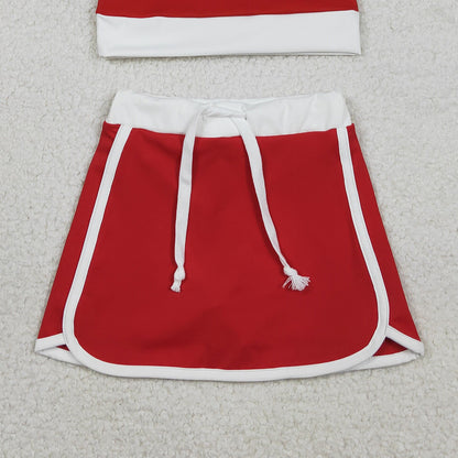 RTS GLD1482 Baby Girls Red Long Sleeve Top Skirts Shorts Yoga Active Clothes Sets
