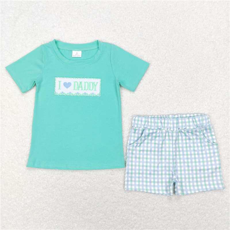 RTS BSSO0406 Baby Boys I Love Daddy Shirt Shorts Father's Day Outfits Clothing Sets
