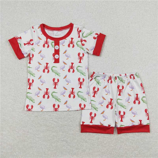 Sibling Baby Boys Girls Crawfish Gowns Pajamas Clothes Sets