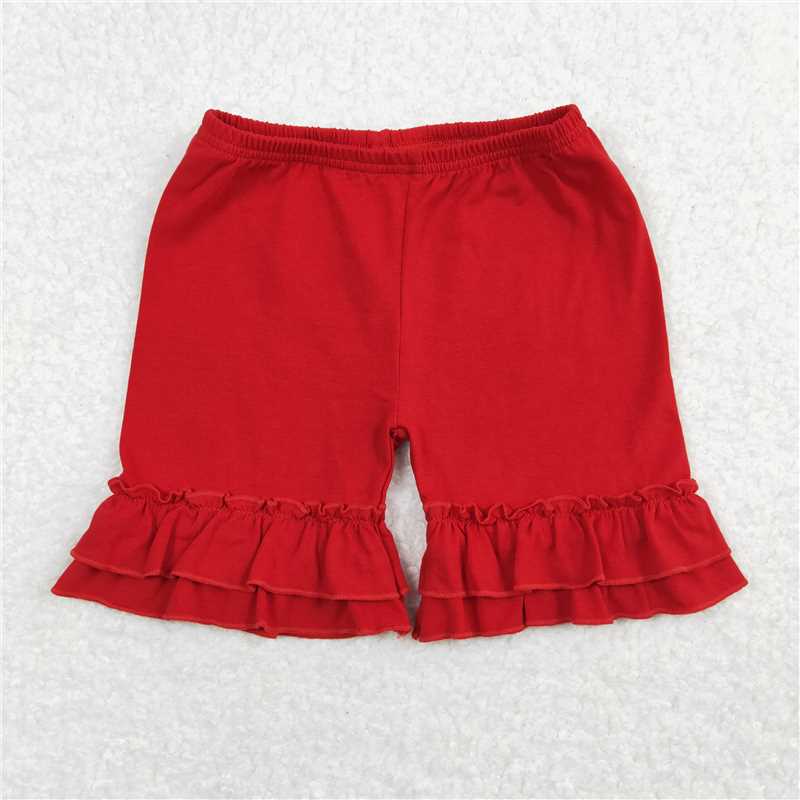 GT0575+ SS0184 Back to school floral pencil Apple flying sleeve top Red lace shorts set