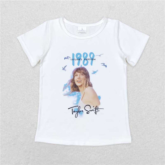 GT0531 Baby Girls 1989 White Singer Short Sleeve Tee Shirts Tops