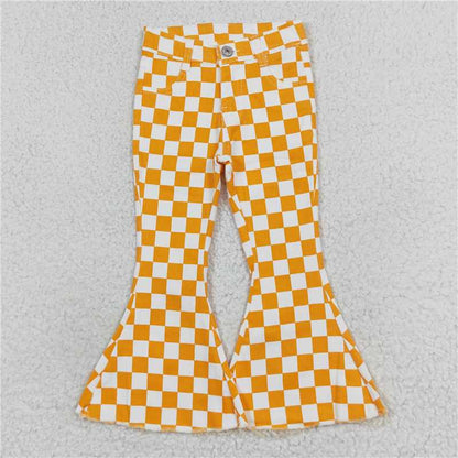 Sibling Girls Checkered Denim Adjustble Waistband Jeand Pants C9.4