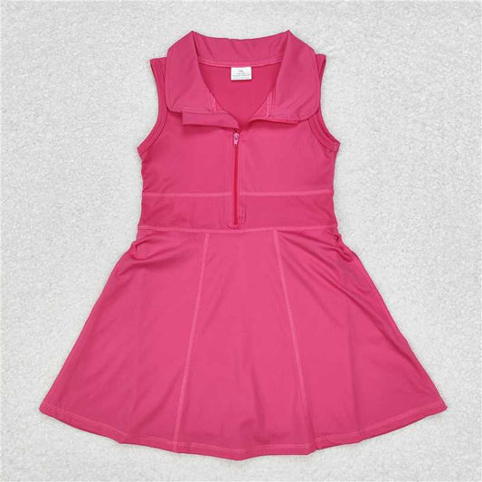 Baby Girls Sibling Zipper Yoga Knee Length Active Wear Athletic Dresses