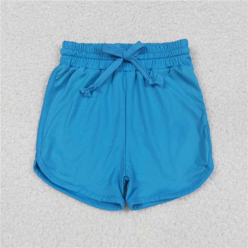 RTS SS0504  Baby Girls Hot Blue Belted Yoga Shorts Bottoms Comfortable Soft Cotton Pants for Infants