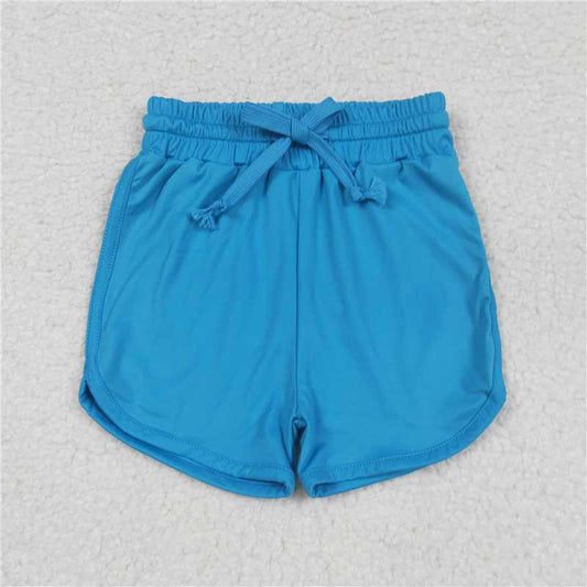 RTS SS0504  Baby Girls Hot Blue Belted Yoga Shorts Bottoms Comfortable Soft Cotton Pants for Infants