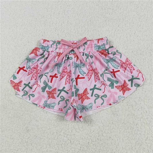 RTS SS0578 Baby Girls Summer Shorts Bottoms with Pink And Green Bows Cute And Fashionable Clothing for Little Ones
