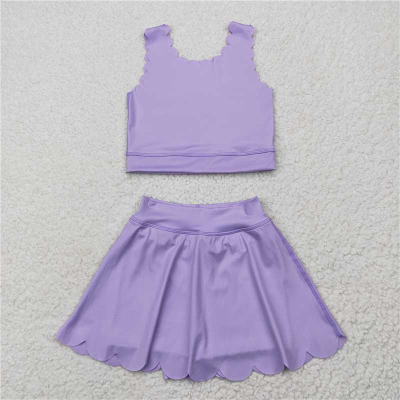 Sibling Baby Girls Yoga Vest Skirt Active Wear Clothes Sets 6.6