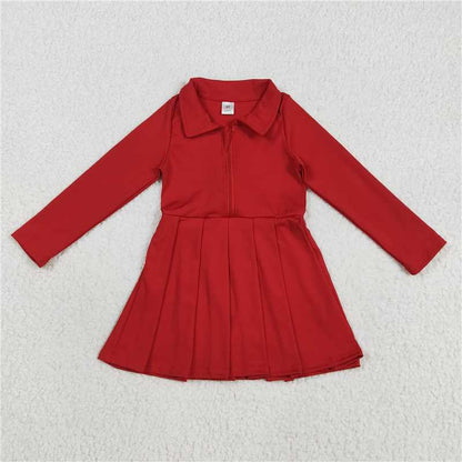 Sibling 8 Colors Baby Girls Long Sleeves Zipper Yoga Knee Length Dresses 8.7