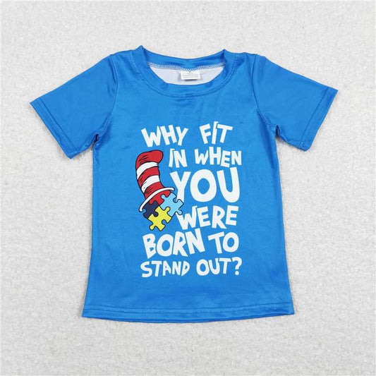 RTS BT0479 Baby Boys Top Baby Boys Dr Reading Blue Short Sleeve Tee Shirts Tops