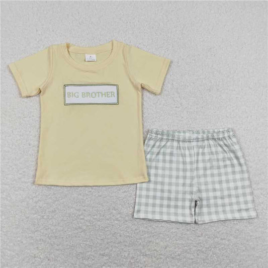 RTS BSSO0403 Baby Boys Big Brother Short Sleeve Tee Top Shorts Clothes Sets