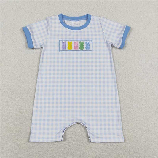 RTS SR0690 Baby Boys Romper Baby Infants Easter Colorful Bunny Short Sleeve Rompers