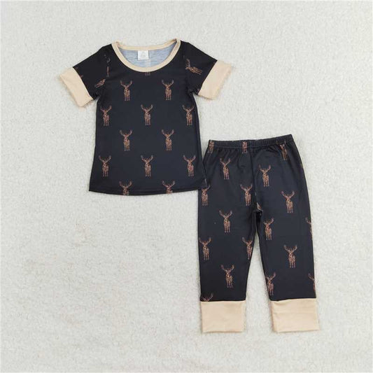 RTS BSPO0440 Kids Summer Top With Long Pants Baby Boys Camo Deers Shirt Pants Pajamas Clothes Sets