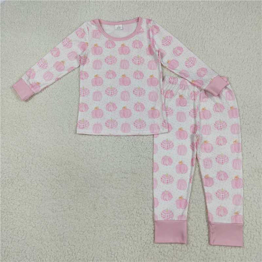 Sibling Boys Baby Girls Bamboo Pumpkins Top Pants Pajamas Outfits 7.29
