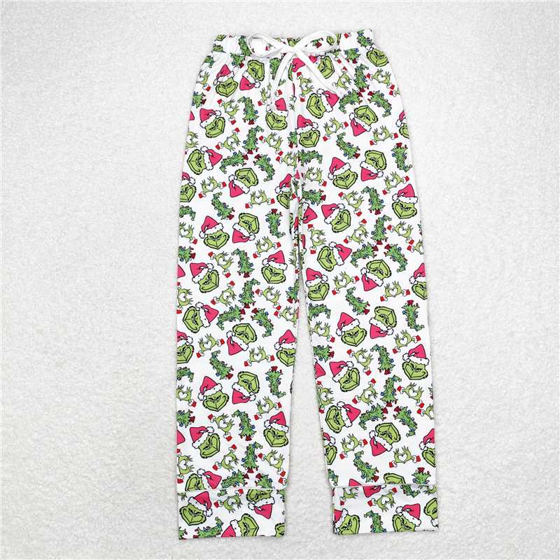 3 Colors Adult Women Christmas Green Face Bottom Pants Pajamas