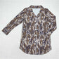 Adult Women Camo Fall Buttons Tops Pajamas Lounge Wear